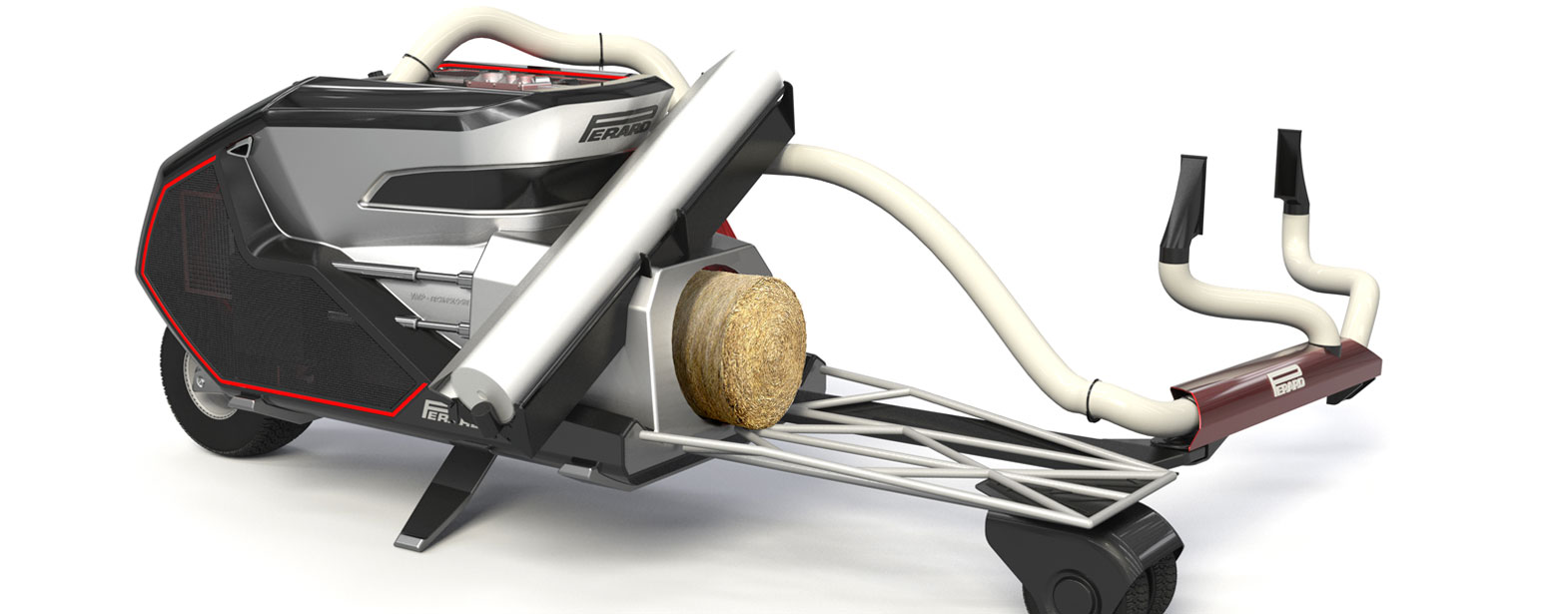 La Valorisation des Menues-Pailles est un nouveau challenge écologique. Les menues-pailles contiennent des semences non désirées dans les parcelles agricoles, il est important de les collecter afin de ne pas les ressemer. Par ailleurs, cette matière première a de grandes qualités isolantes et calorifiques. Elles peuvent être utilisées en tant que biomasse, combustible ou matériau isolant. 
Nous avons accompagné l'entreprise Perard afin de l'aider à mettre en valeur les scénarii d'utilisation d'un nouvel équipement de collecte et conditionnement. Evok a réalisé le design global du prototype présenté au salon international de la machine agricole.