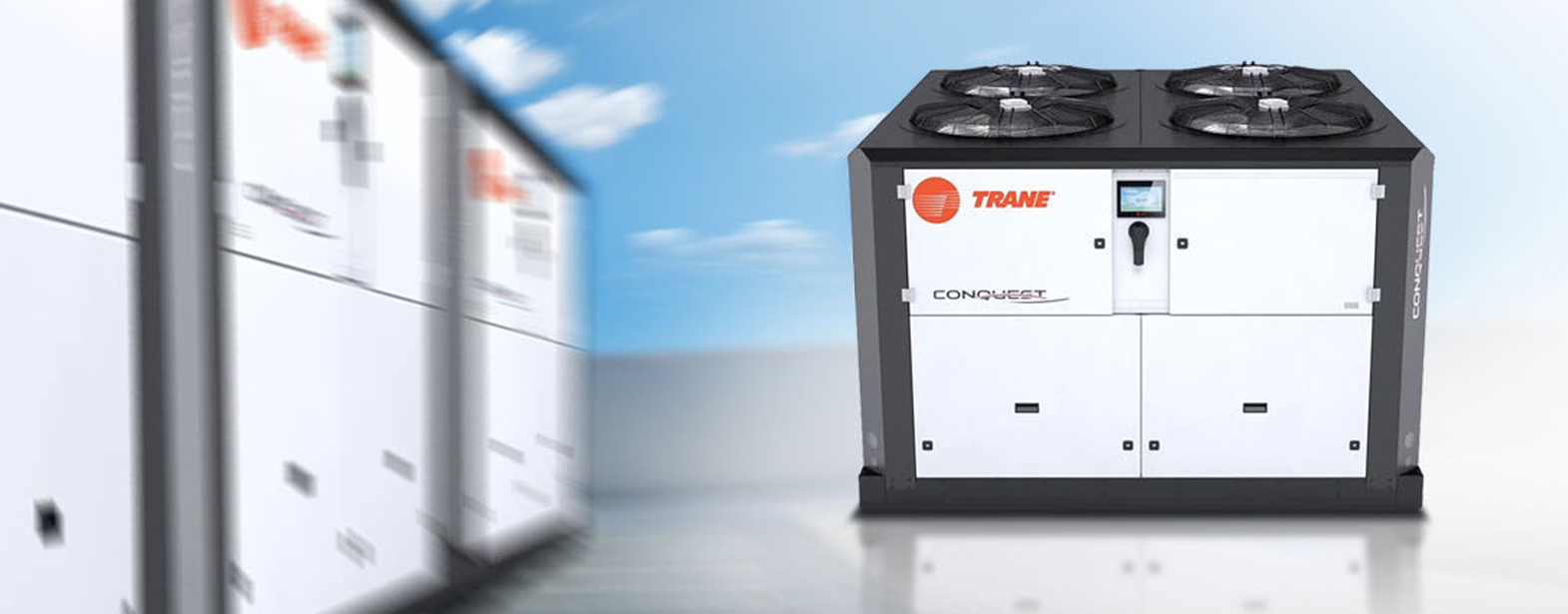 Conquest est une nouvelle gamme de climatiseur / pompe à chaleur professionnel destinée aux applications commerciales et tertiaires.
Evok a conçu un équipement produit selon les savoir-faire traditionnels de tôlerie de la société Trane basée à Charmes. Une structure externe affirmée, garantissant la résistance au transport et à l'acheminement de l'appareil sur les terrasses des immeubles. Conquest peut être implanté à l'aide d'une grue ou d'un hélicoptère.