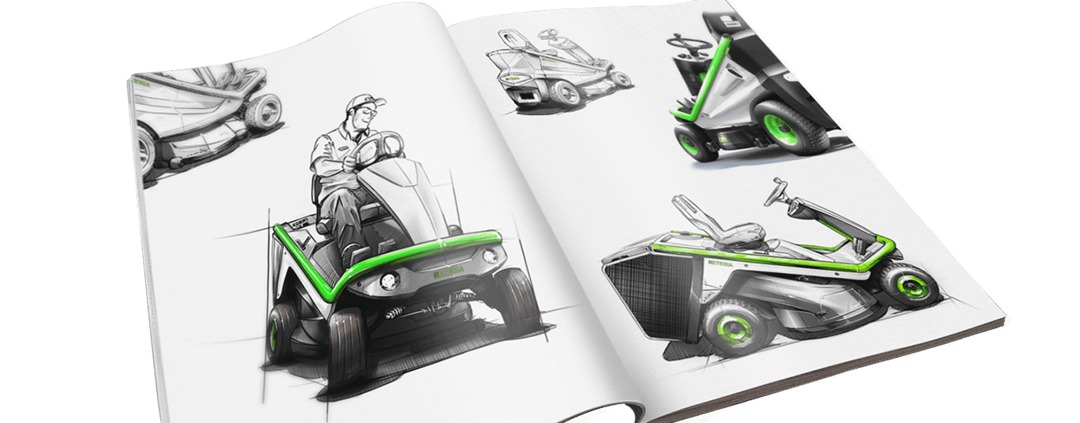 En 2007, Etesia et Evok relèvent un défi : renouveler le design de leur modèle phare, la tondeuse Bahia.
Pour cette première collaboration, nous avons réalisé la recherche créative, puis le développement industriel de l'ensemble des éléments d'habillage du véhicule en partenariat avec le centre de recherche Etesia. Les capots latéraux ainsi que le capot moteur sont en ABS injecté. Le plancher, la colonne de direction et le pare-choc avant ont été réalisés en PP expansé afin de préserver la machine des chocs et offrir un meilleur confort d'utilisation. Ce renouveau total a permis à la tondeuse bahia d'évoluer aujourd'hui vers le "tout électrique" et rester le leader emblématique dans le monde des riders.